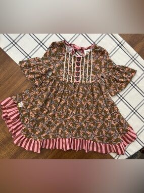 Wildflowers Dress 18 Months Toddler Floral Flutter Sleeves Twirl with Pockets